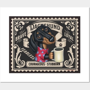 Cute Funny Doxie Dachshund Wiener Dog Stamp Design Posters and Art